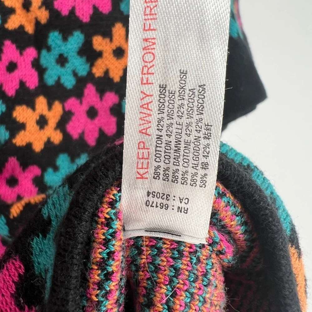 Free People Intimately Bodysuit Womens L Floral Retro Colorful 70s Knit Hippie‎